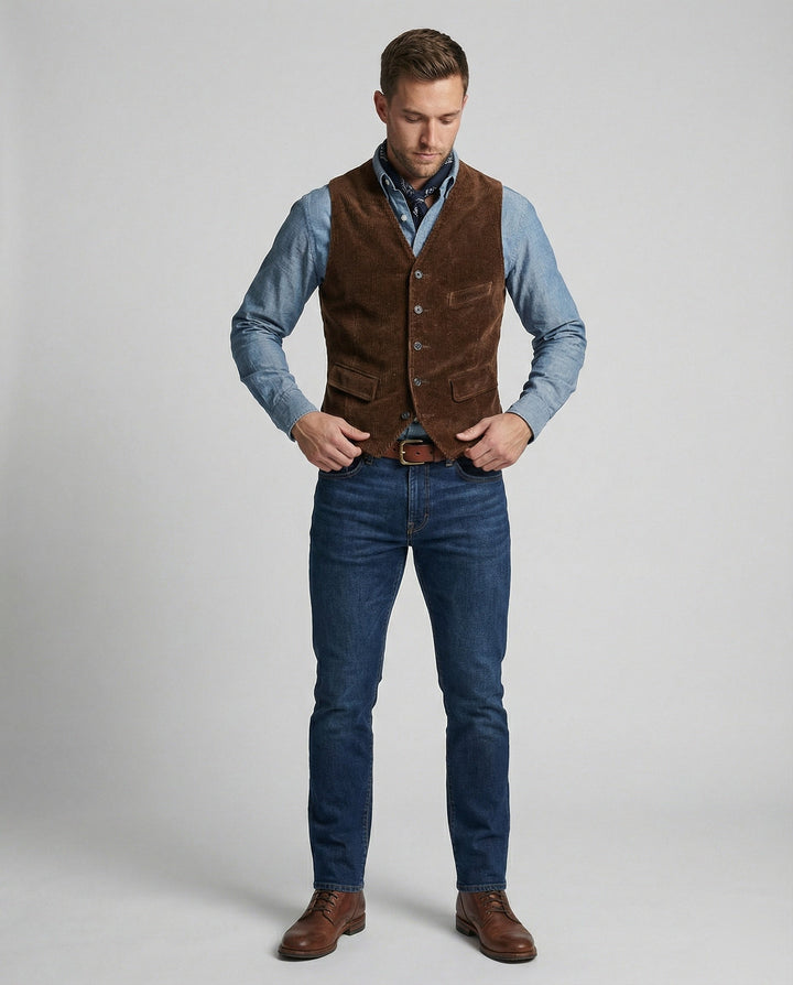 Mune Fashion | Traditional men's waistcoat made of corduroy