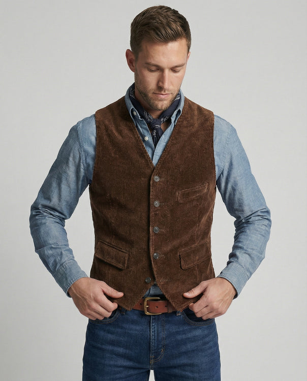 Mune Fashion | Traditional men's waistcoat made of corduroy