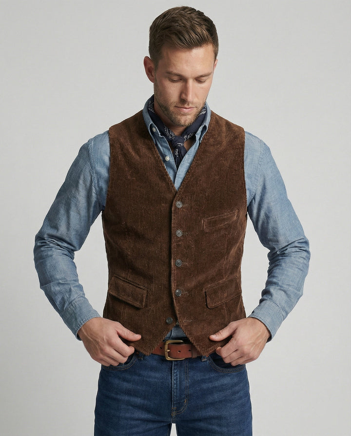 Mune Fashion | Traditional men's waistcoat made of corduroy