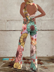 Mune Fashion | Floral Art Denim Jumpsuit