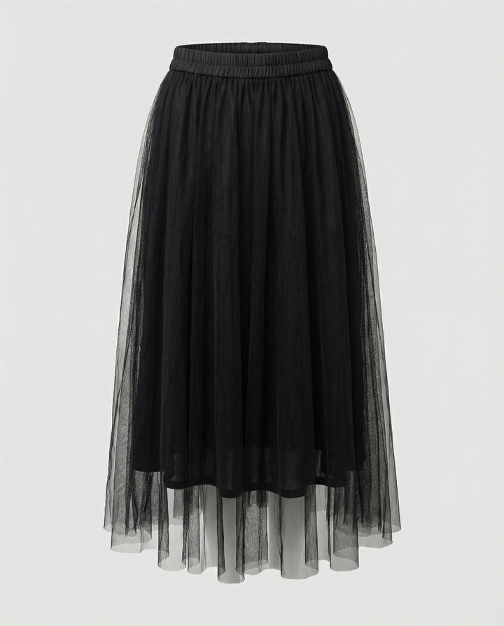 Ankle-length skirt with high waist