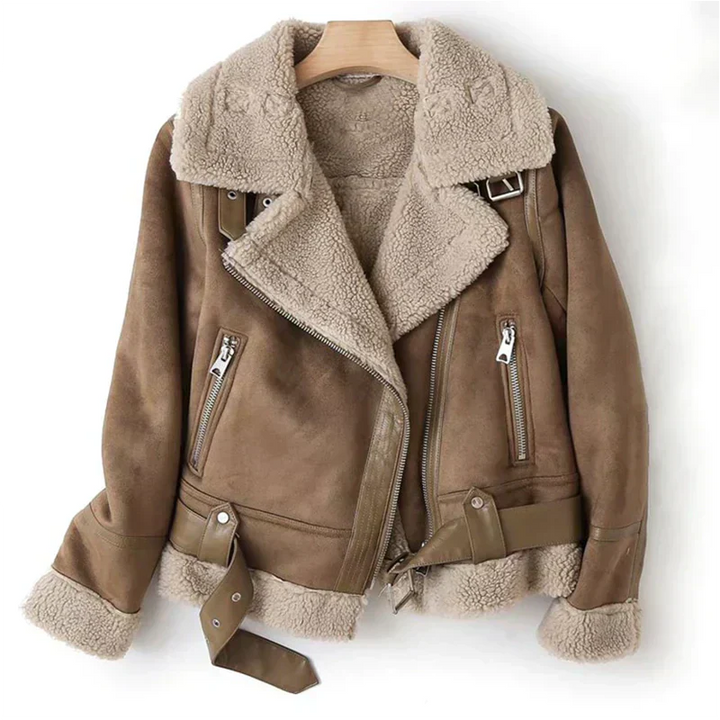 Mune | Leather Women's Jacket with Sherpa Lining