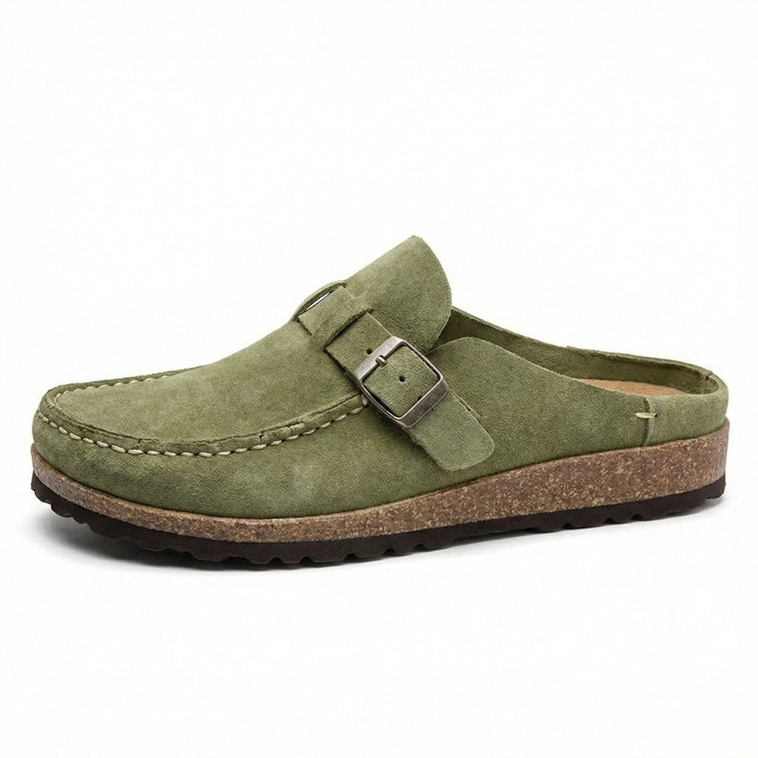 Clogs - Women's Retro Suede Slip-On Mule Mune Fashion
