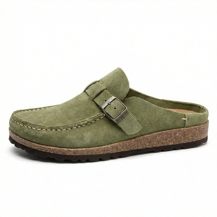 Clogs - Women's Retro Suede Slip-On Mule Mune Fashion
