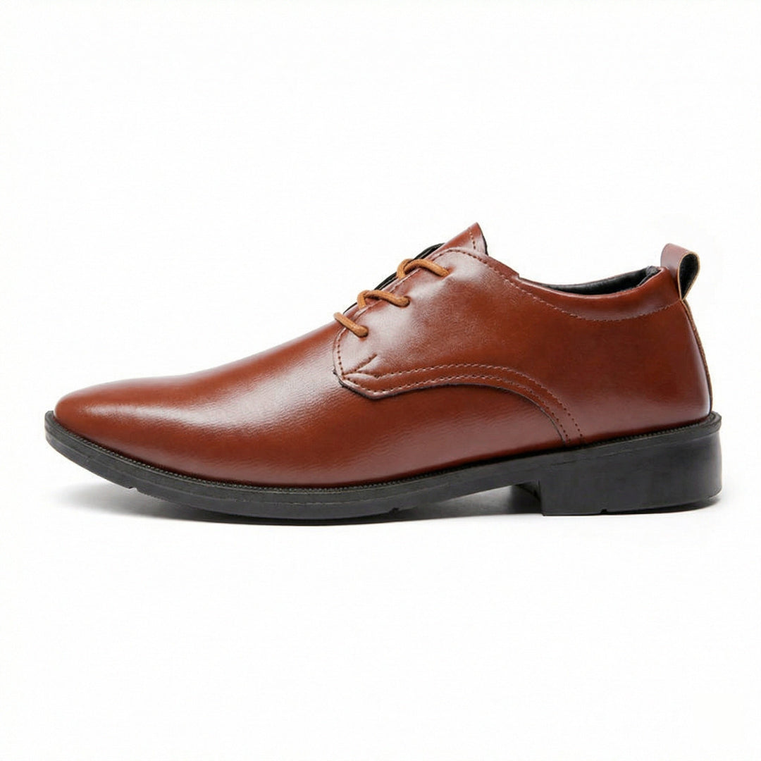 Men's Elegant Leather Lace-up Shoes with Non-slip Sole Mune Fashion