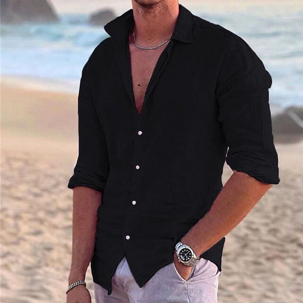 Elegant summer shirt made of airy linen fabric