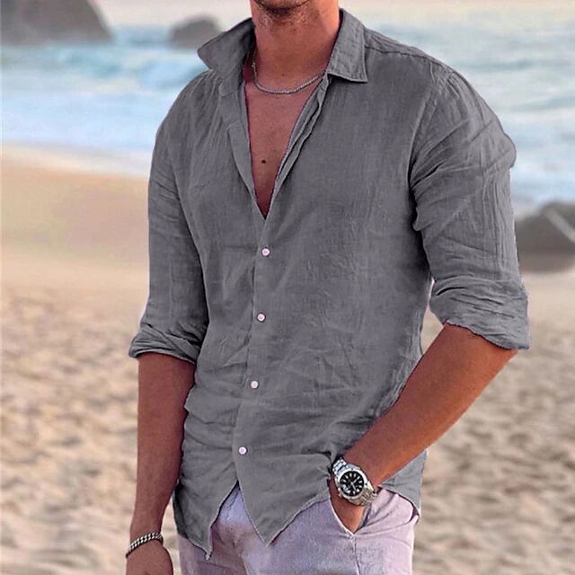 Elegant summer shirt made of airy linen fabric