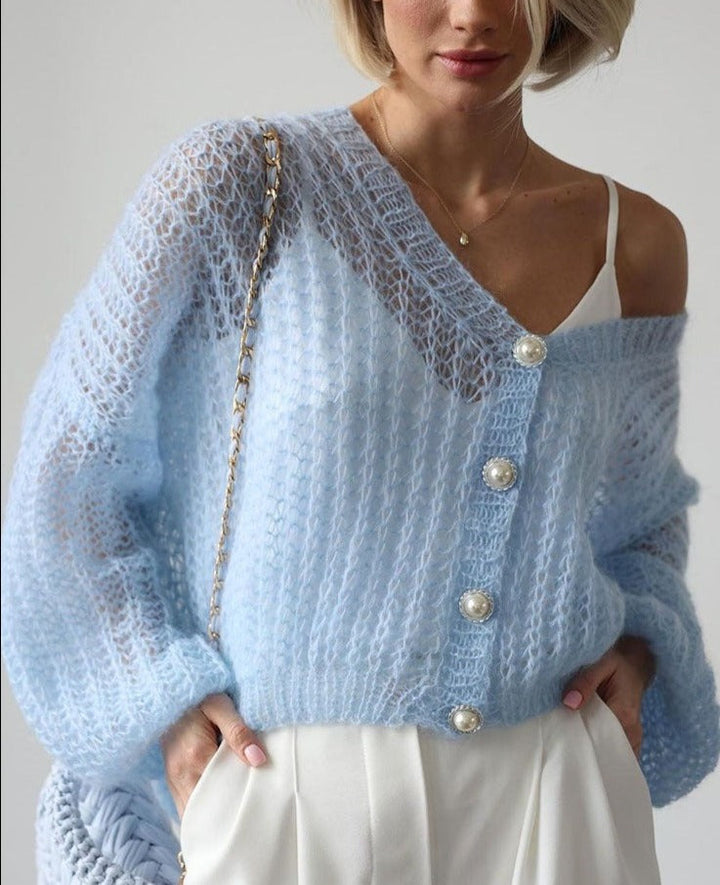 Mune | Light Blue Cardigan with Pearl Buttons