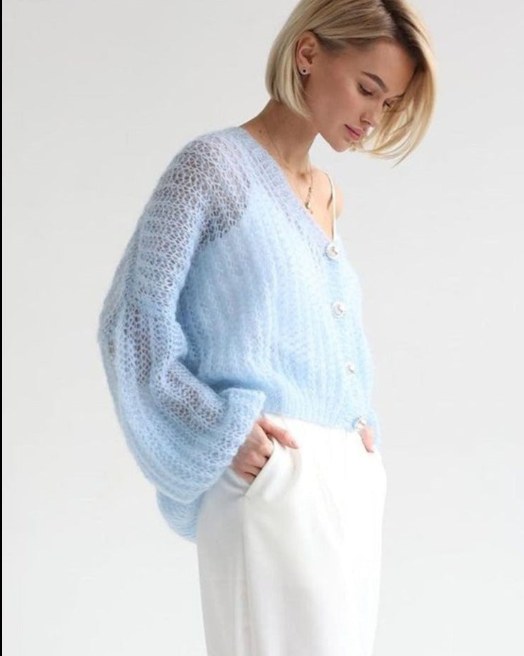 Mune | Light Blue Cardigan with Pearl Buttons