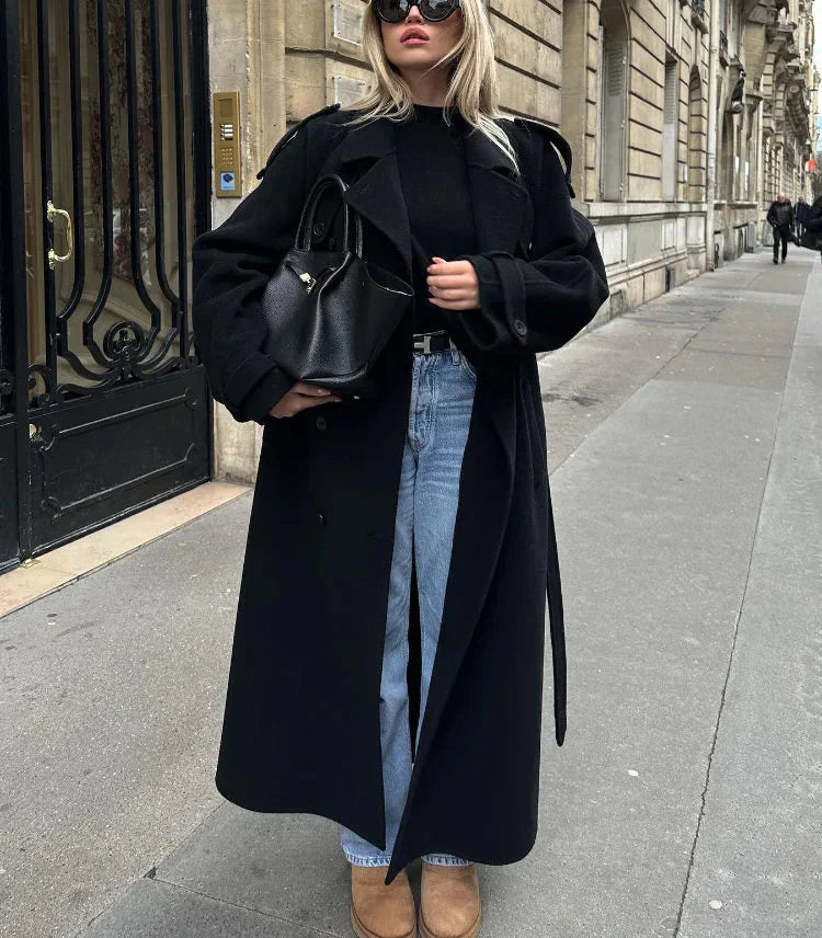 Mune | Double-Breasted Wool Blend Coat