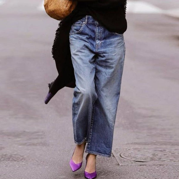 Women’s Stylish Loose-Fit Wide-Leg Jeans