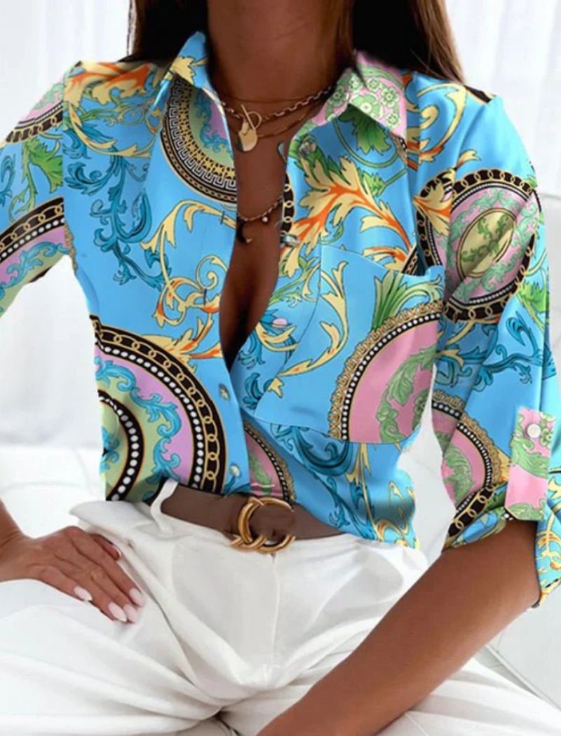 Mune Fashion | Women's Summer Blouse with Lapel Collar