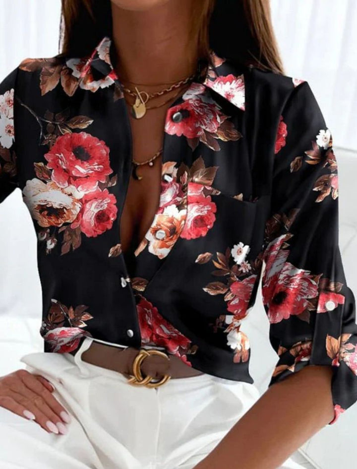 Mune Fashion | Women's Summer Blouse with Lapel Collar
