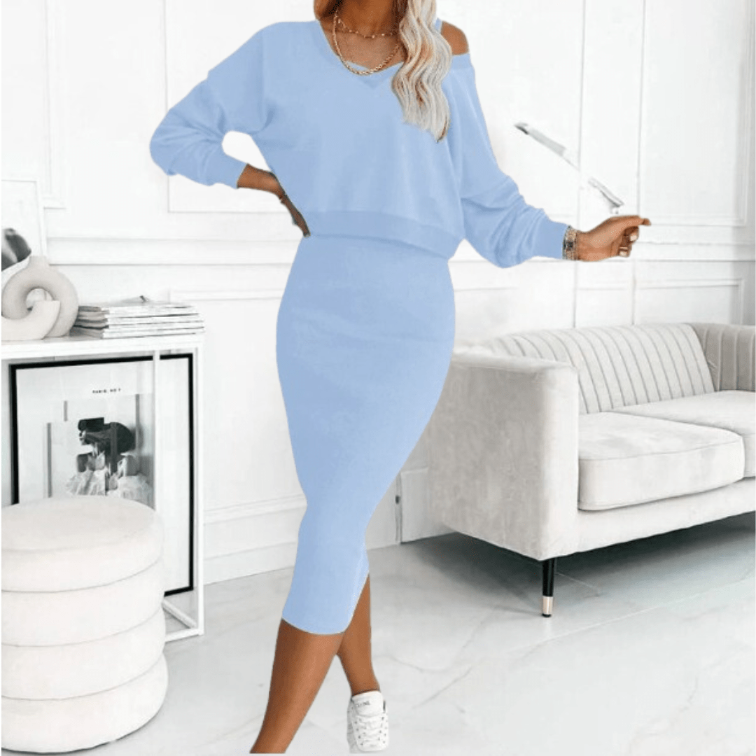 Women’s Off-Shoulder Top With Skirt