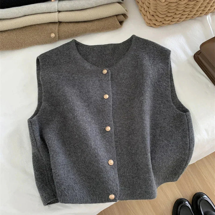 Women’s Button-Up Sleeveless Casual Vest