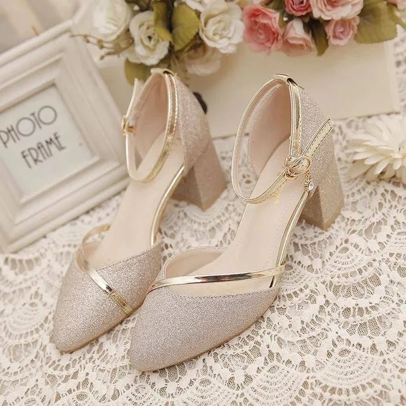 Mune Fashion | Elegant Block Heel Shoes for Women Ankle Strap