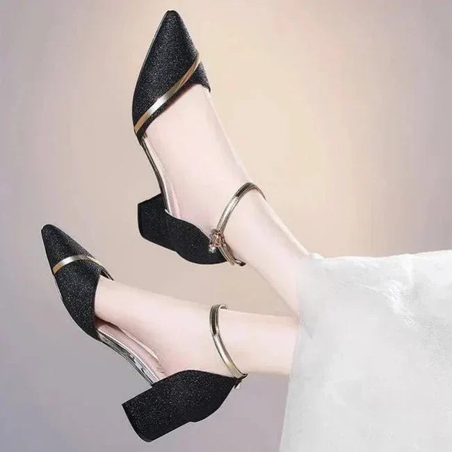 Mune Fashion | Elegant Block Heel Shoes for Women Ankle Strap