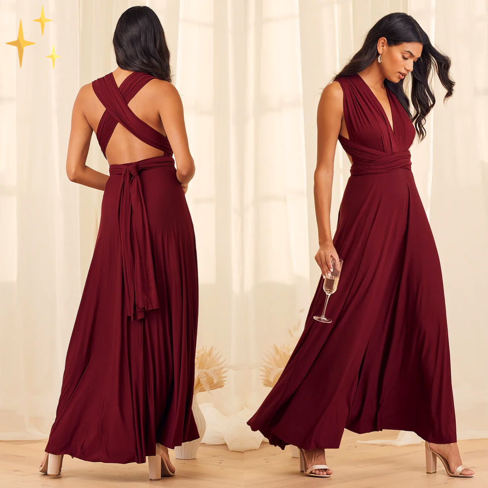 Versatile wrap dress with multiway design