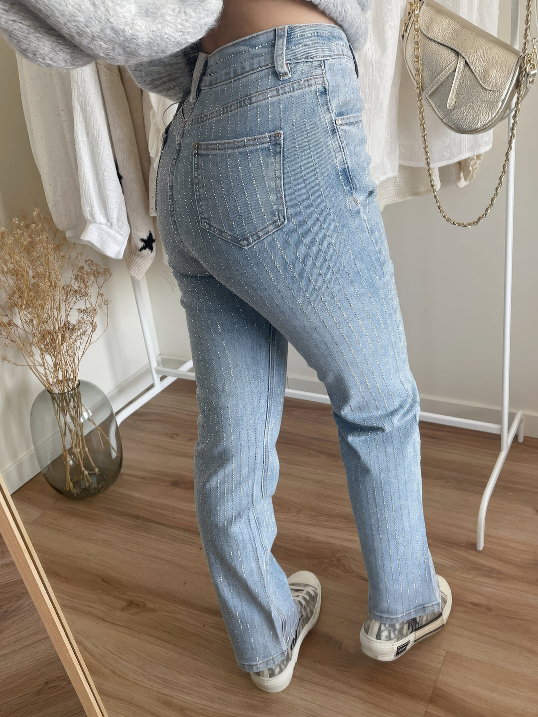 Mune | Denim Sparkle Pants with Glitter