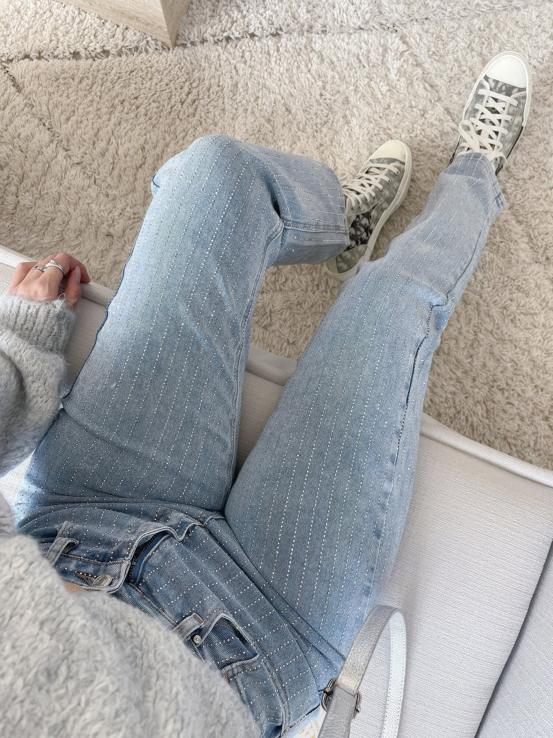 Mune | Denim Sparkle Pants with Glitter