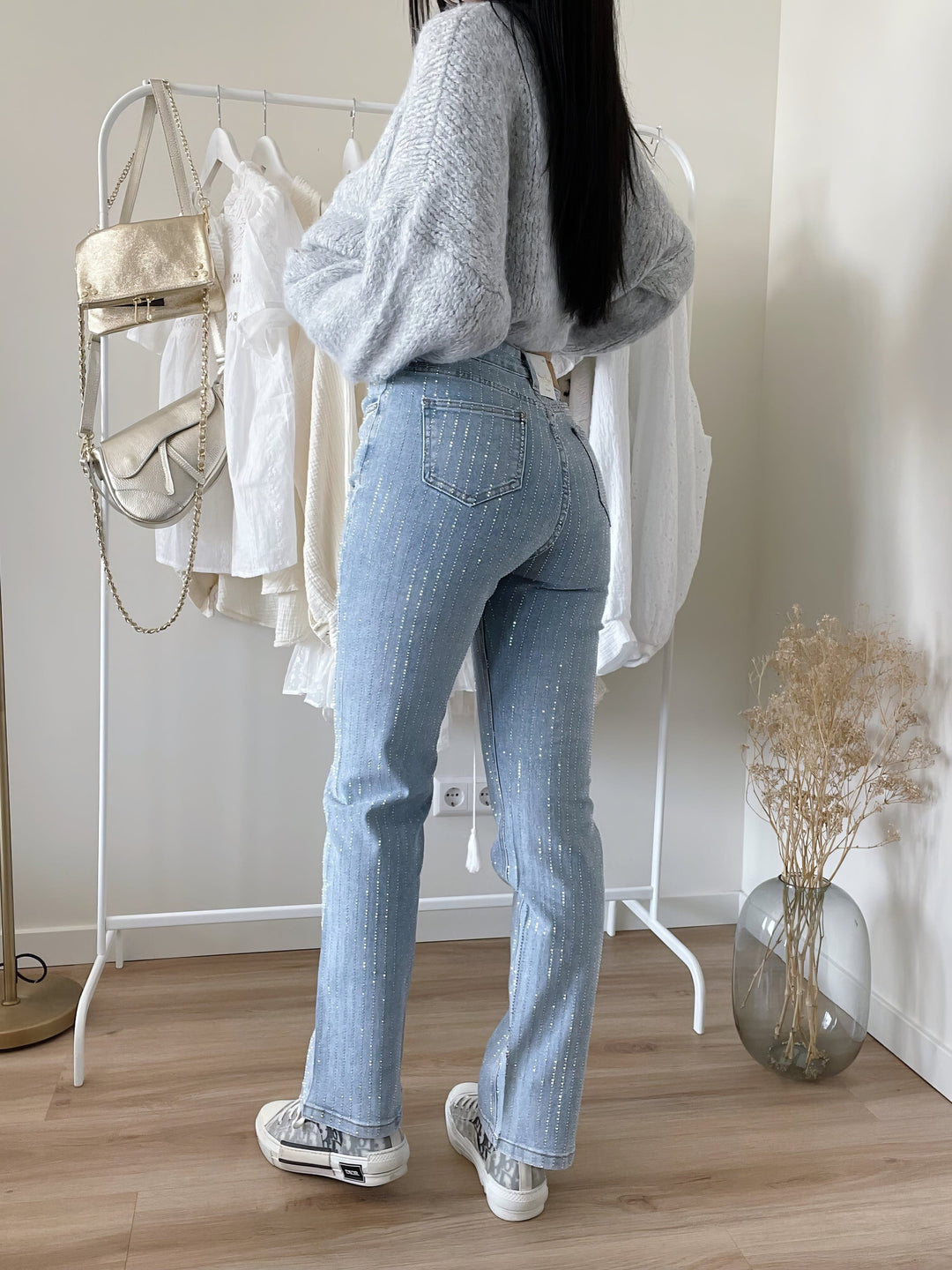 Mune | Denim Sparkle Pants with Glitter