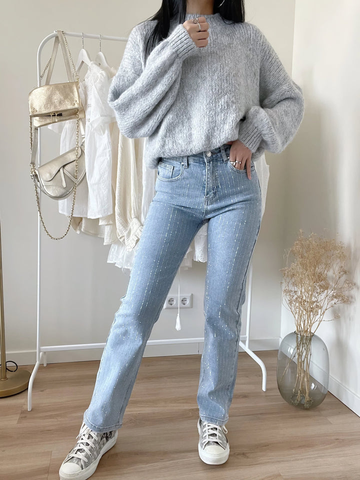 Mune | Denim Sparkle Pants with Glitter