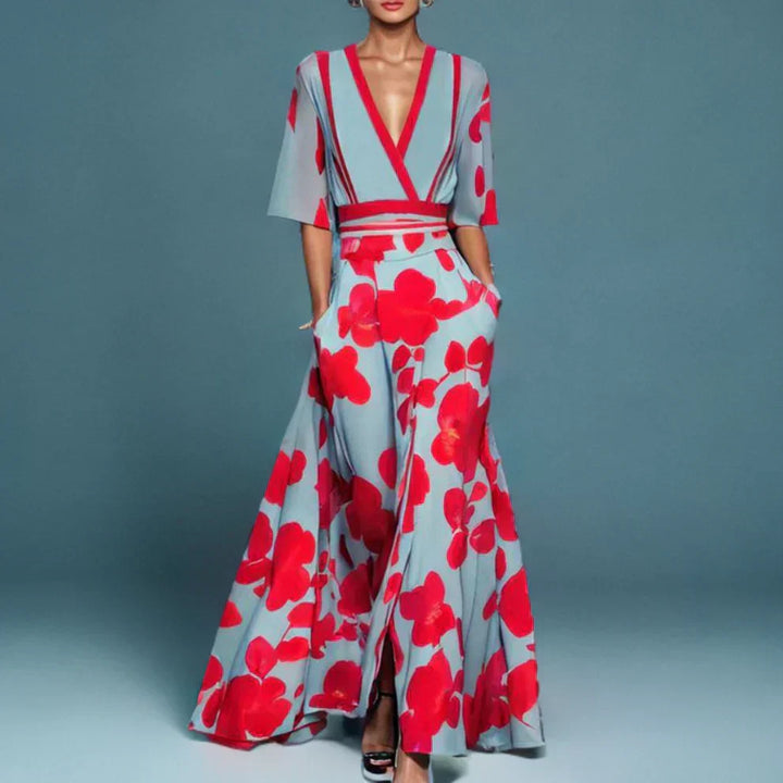 Mune Fashion | Elegant Max dress with floral pattern