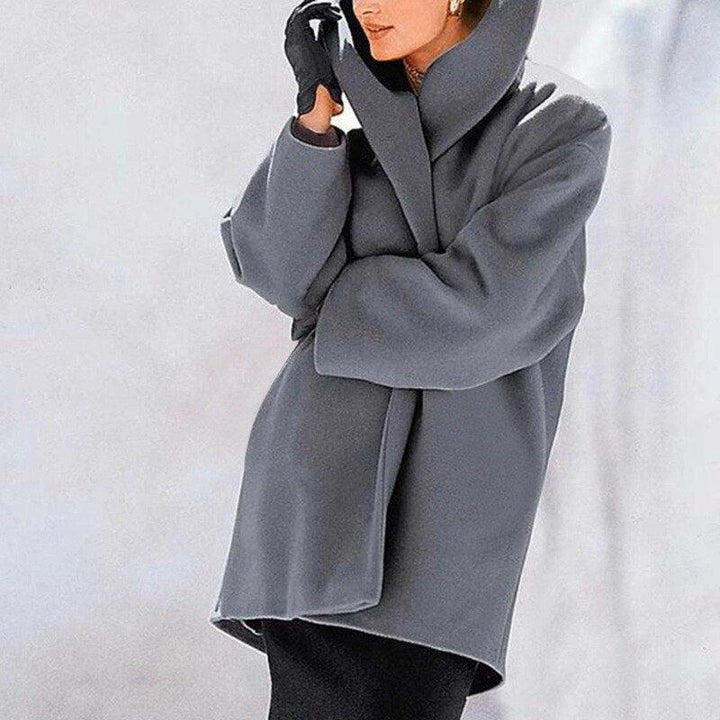 Mune | Coat - Stylish wool coat with wide collar for women