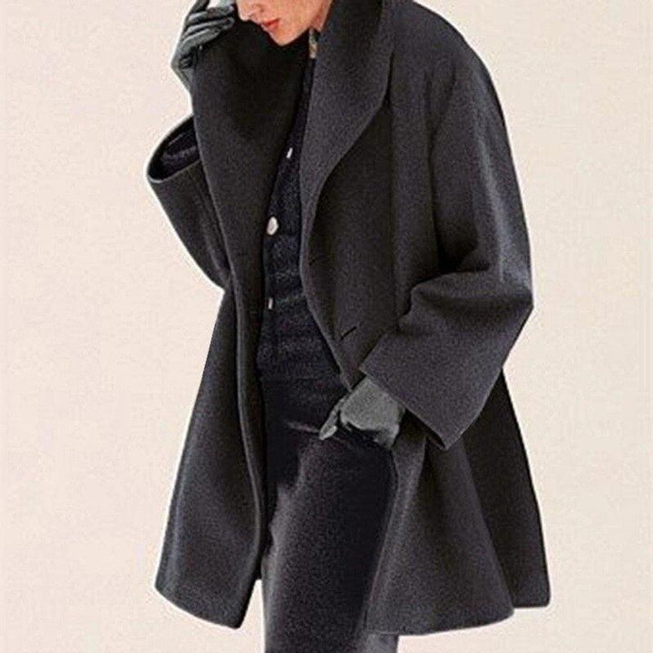 Mune | Coat - Stylish wool coat with wide collar for women