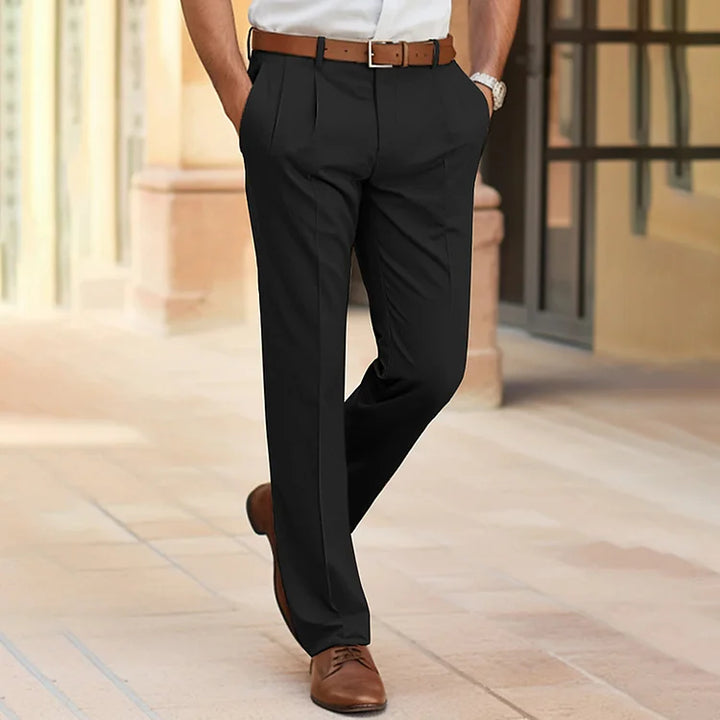 Mune Fashion | Tailored Fit Straight Leg Crease Cotton Blend