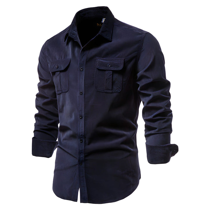 Men’s Casual Military Style Long Sleeve Shirt