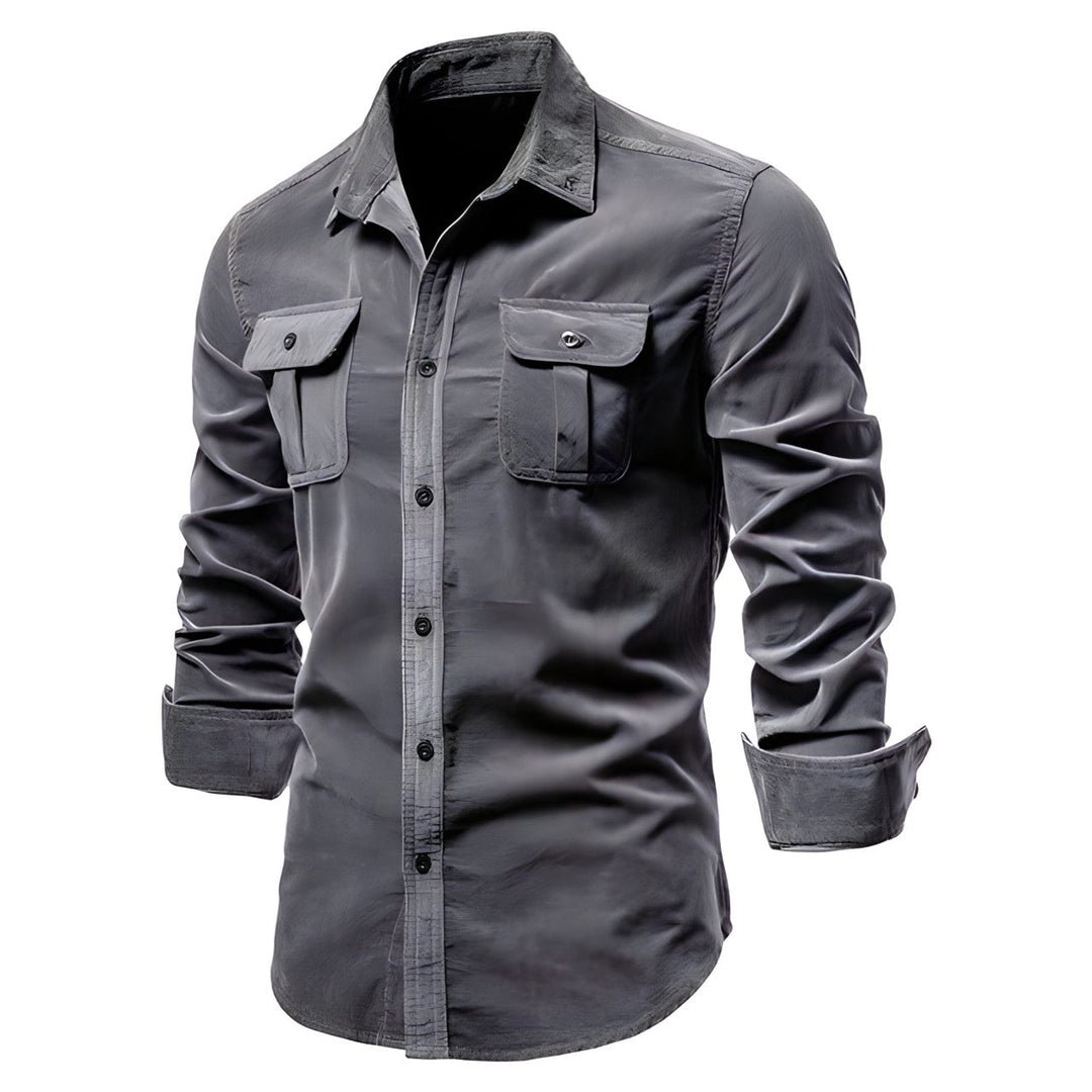 Men’s Casual Military Style Long Sleeve Shirt