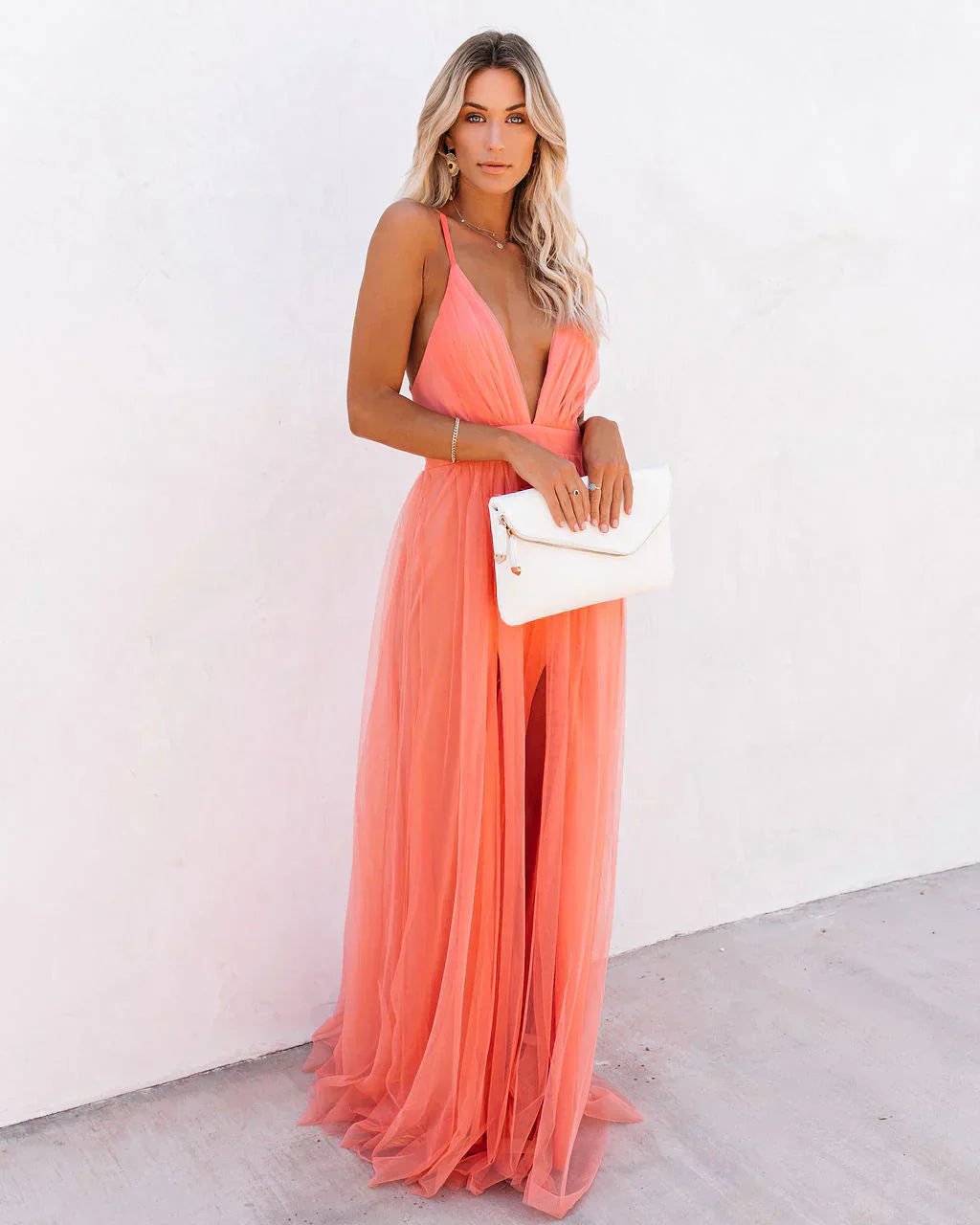 Mune Fashion | Elegant orange dress with straps for women