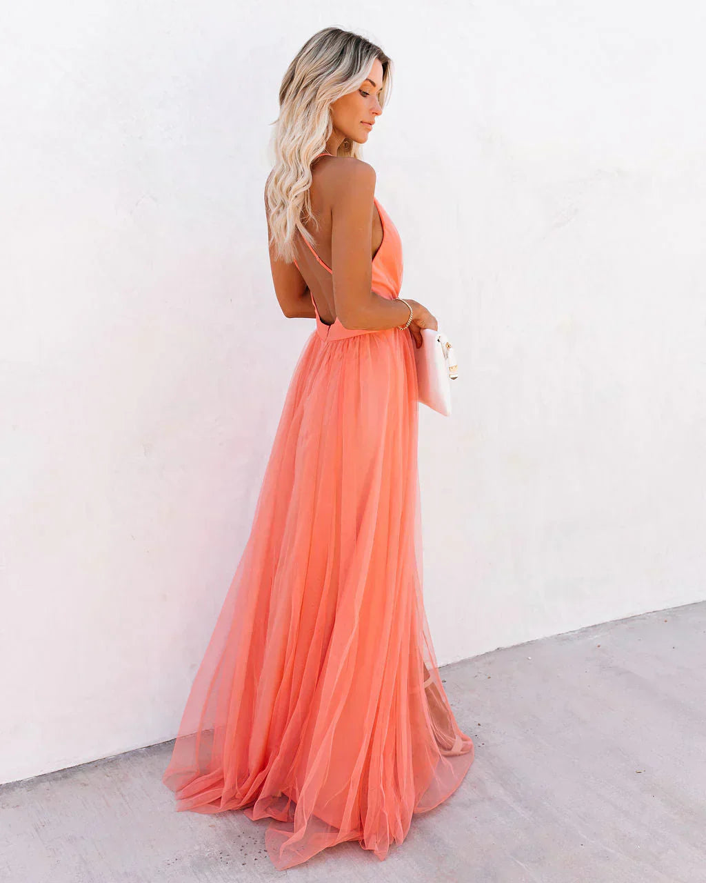 Mune Fashion | Elegant orange dress with straps for women