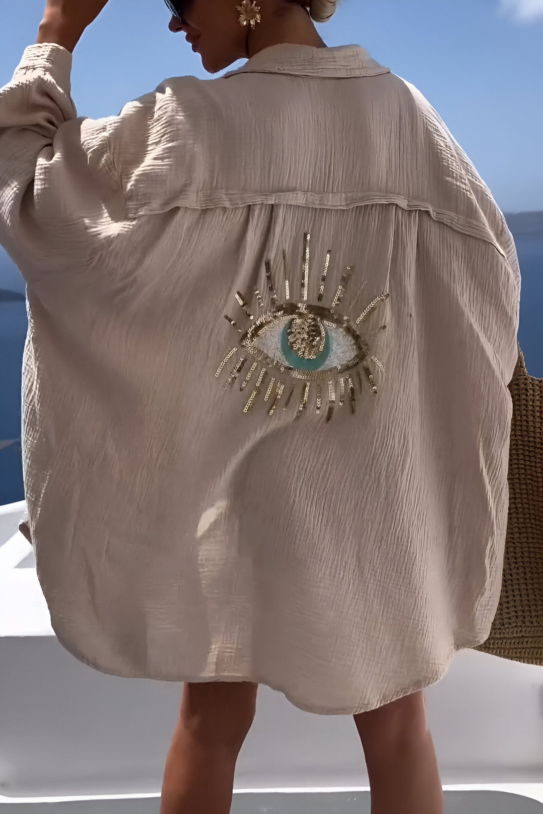 Mune Fashion | Evil Eye Bead Polo Button Down