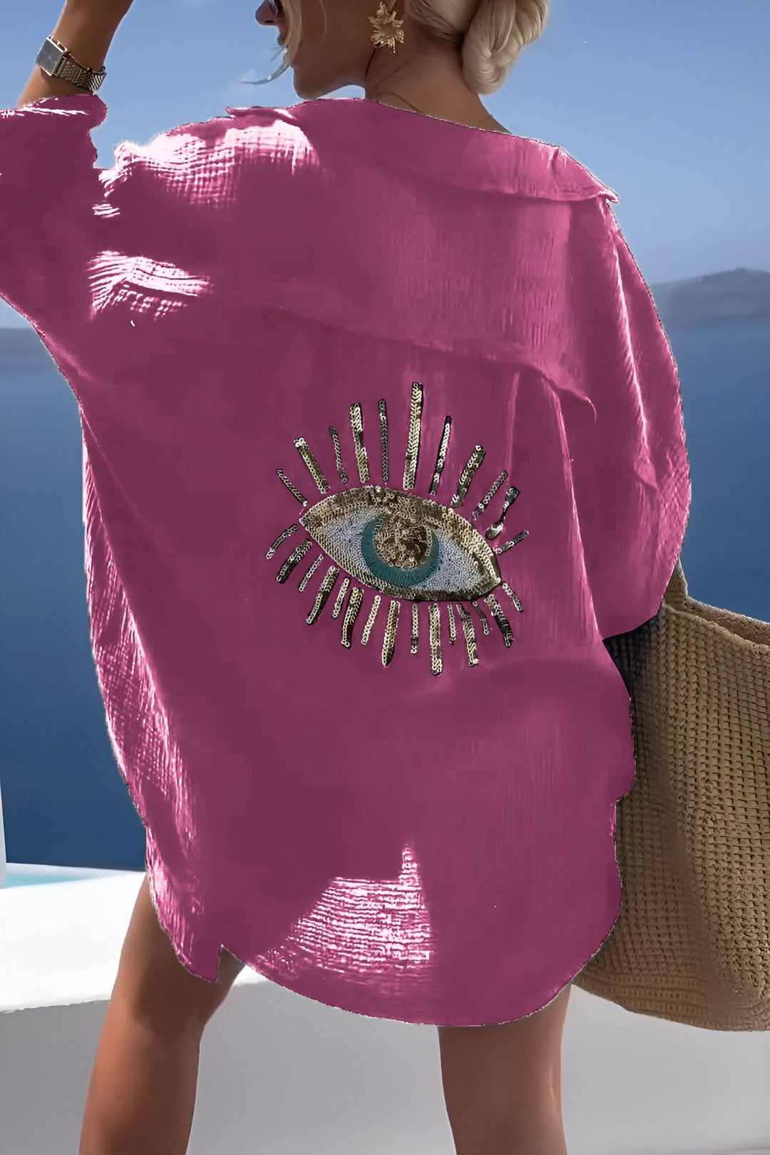 Mune Fashion | Evil Eye Bead Polo Button Down