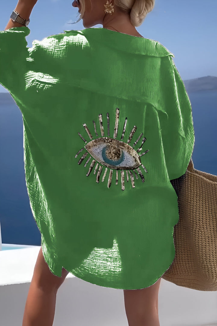 Mune Fashion | Evil Eye Bead Polo Button Down