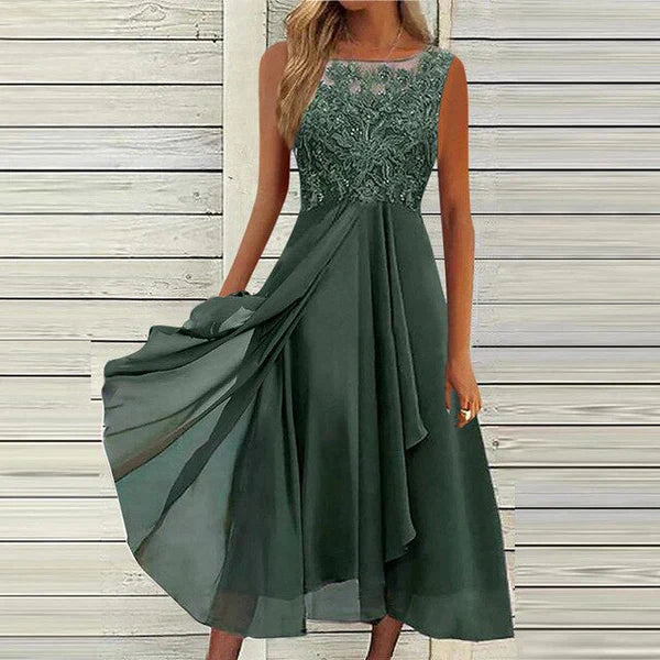 Mune | Chiffon Midi Dress for Women Airy & Graceful