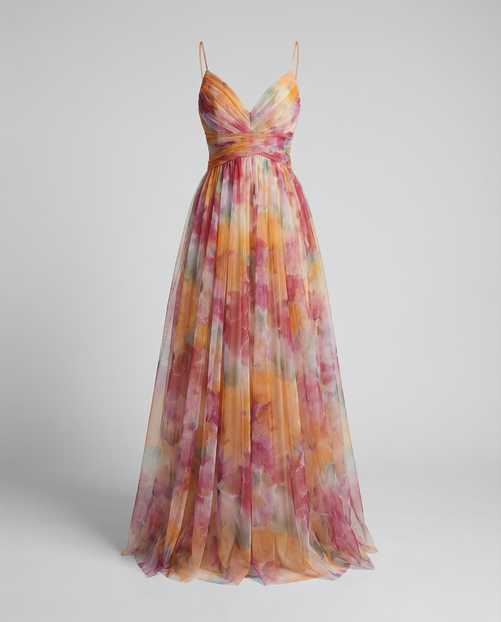 Elegant maxi dress in beautiful floral pattern for festive occasions | Mune Fashion