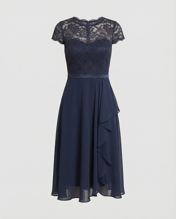 Transparent short-sleeved elegant dress