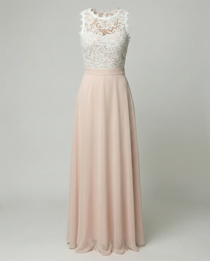 Mune Fashion | Sleeveless Dress Elegant Lace Top Flowing Long Skirt Party Wear