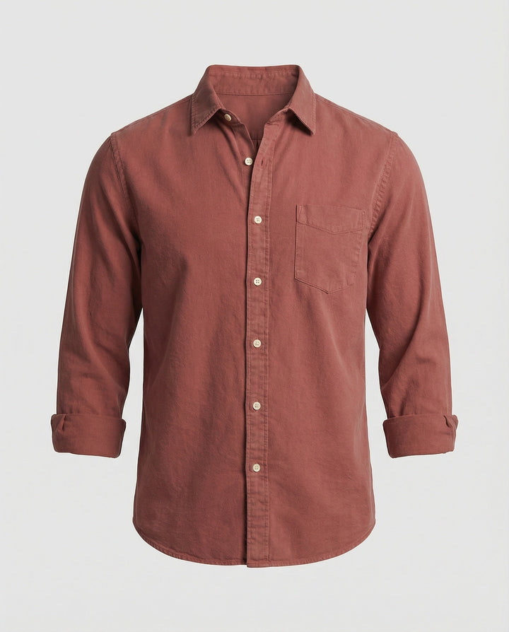 Long sleeve shirt men classic with chest pocket