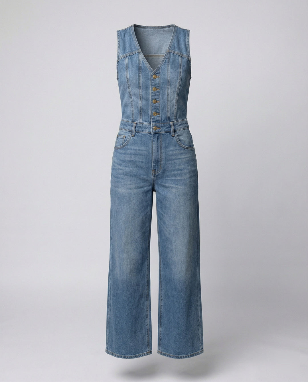 Women's jumpsuit with wide-cut legs and elegant button placket Mune Fashion