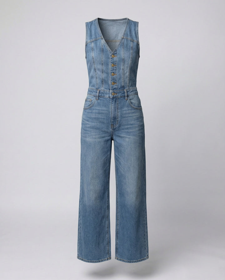 Women's jumpsuit with wide-cut legs and elegant button placket Mune Fashion
