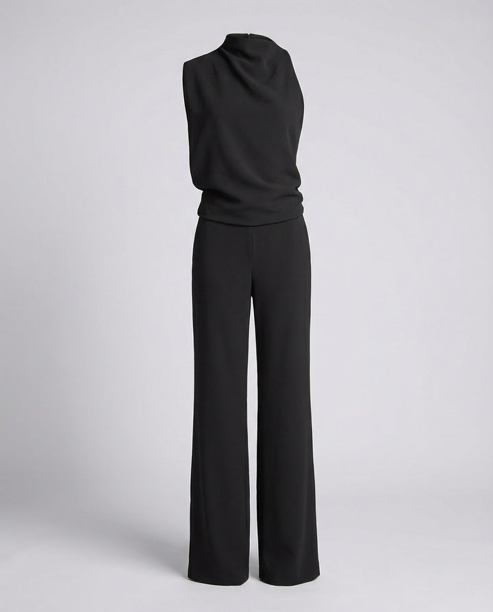 Elegant jumpsuit with round neckline for everyday & special occasions | Mune Fashion