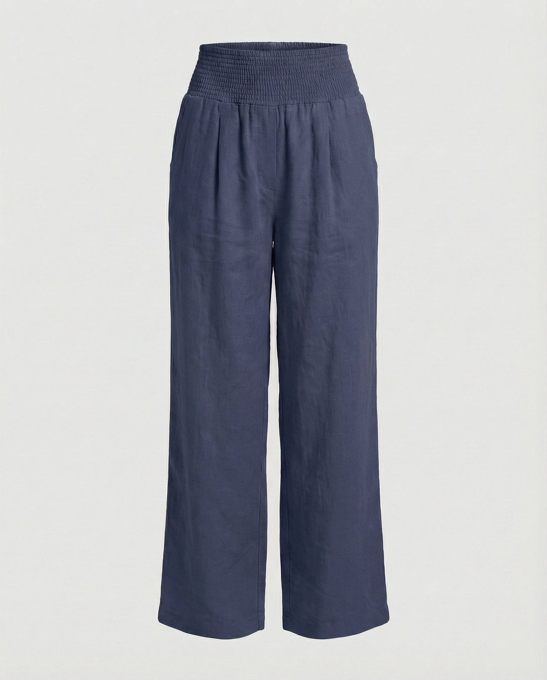 Women's airy linen pants with elastic waistband and wide cut Mune Fashion
