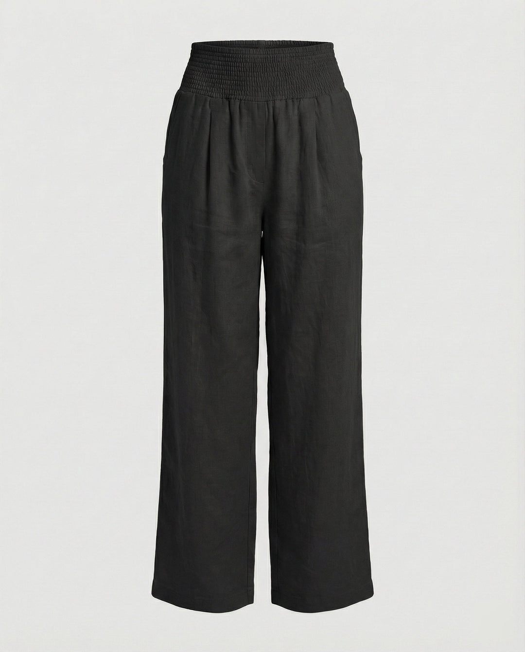 Women's airy linen pants with elastic waistband and wide cut Mune Fashion