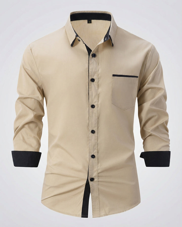 Long sleeve shirt men business with Kent collar
