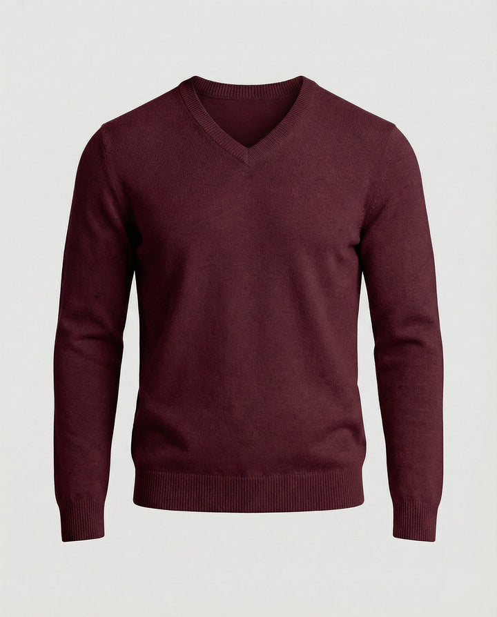 Men's V-neck fine knit sweater Mune Fashion