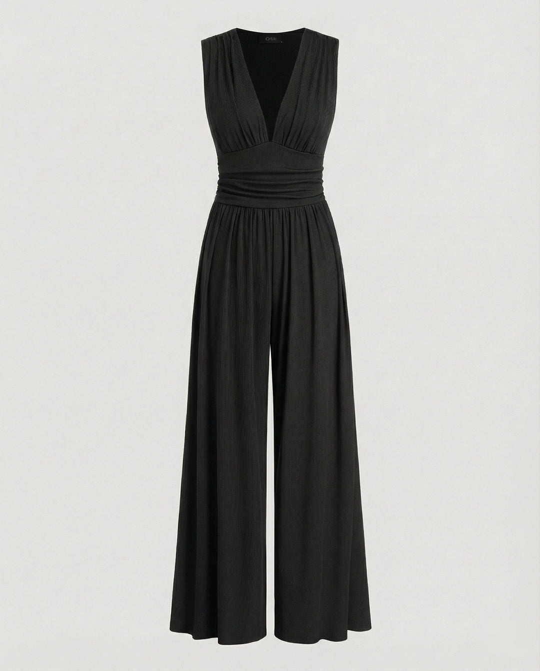 Women's jumpsuit with stylish V-neck and wide leg Mune Fashion